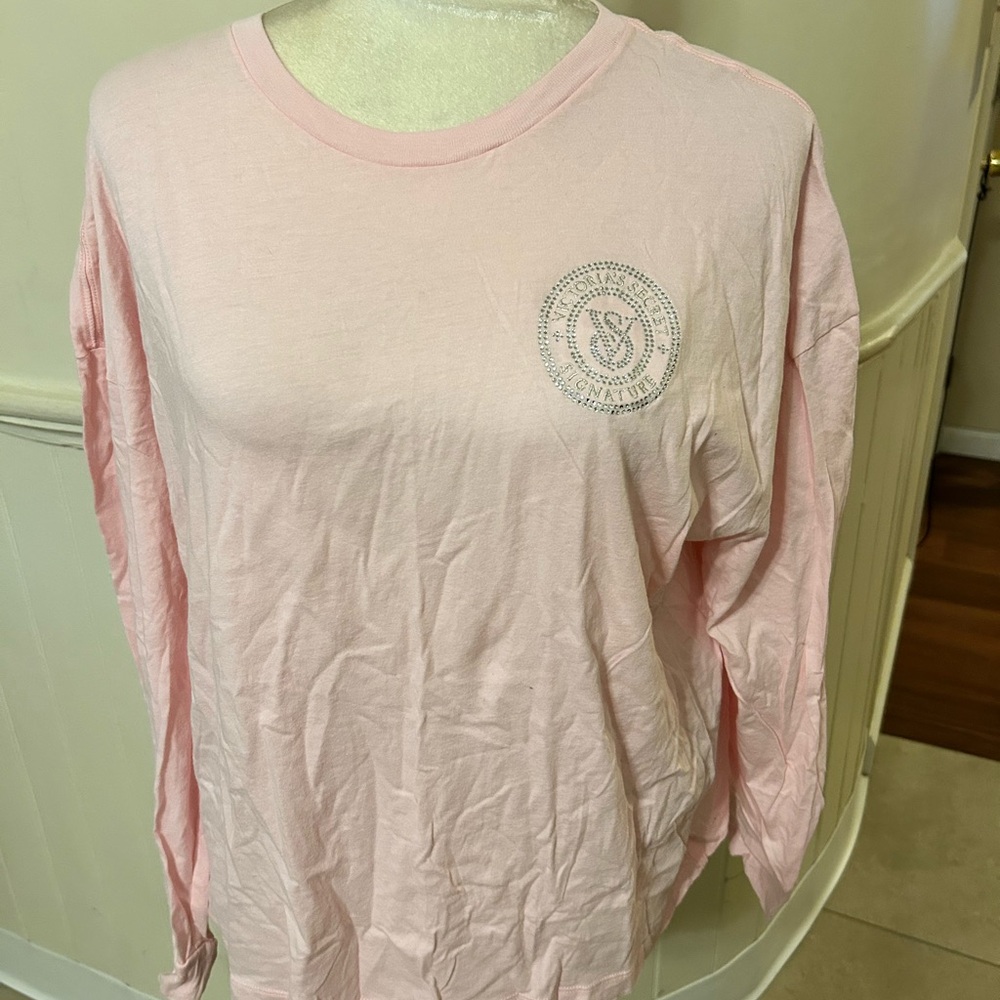 Victoria's Secret Soft Pink Long Sleeve Lightweight Tee Shirt/Size M